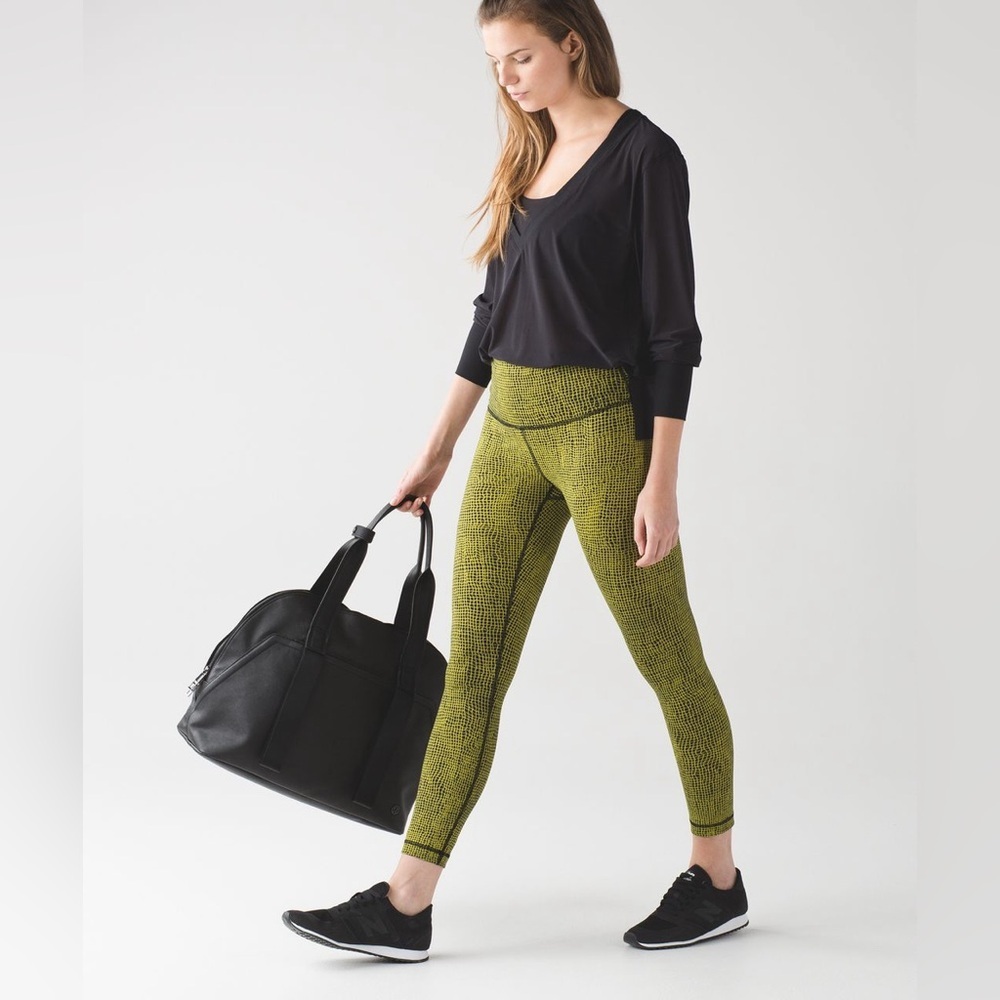 Lululemon High Times Pant (Full-On Luon) in Fall Net Toxic Black